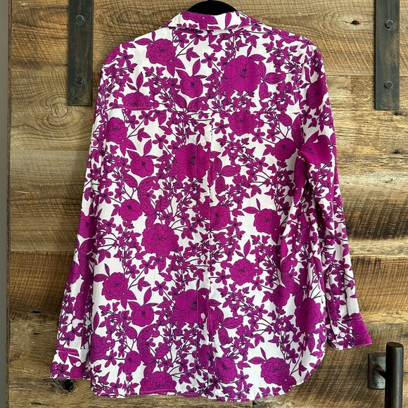 EUC Banana Republic Floral Tunic Blouse Size L - Picture 2 of 3